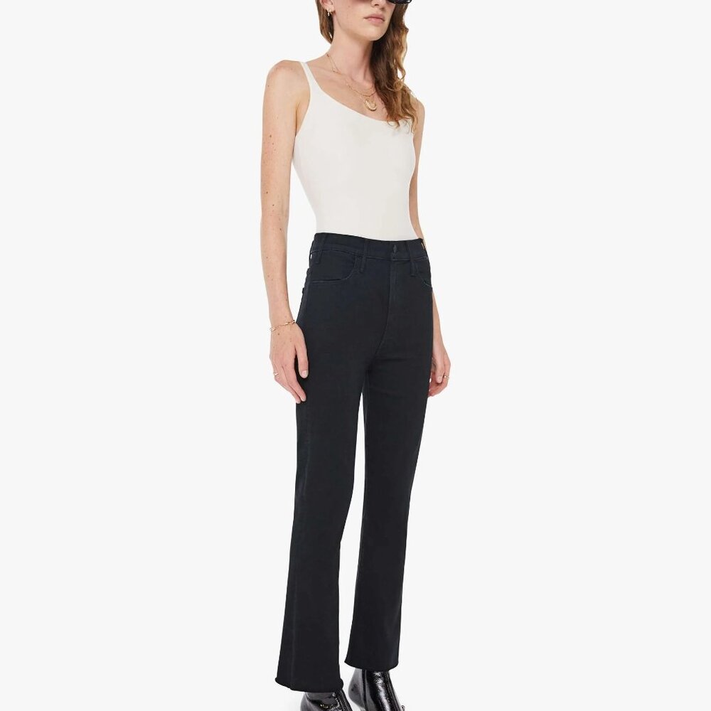 Mother Jeans Black The Hustler Ankle Fray Not Guilty Jeans Womens Size 30